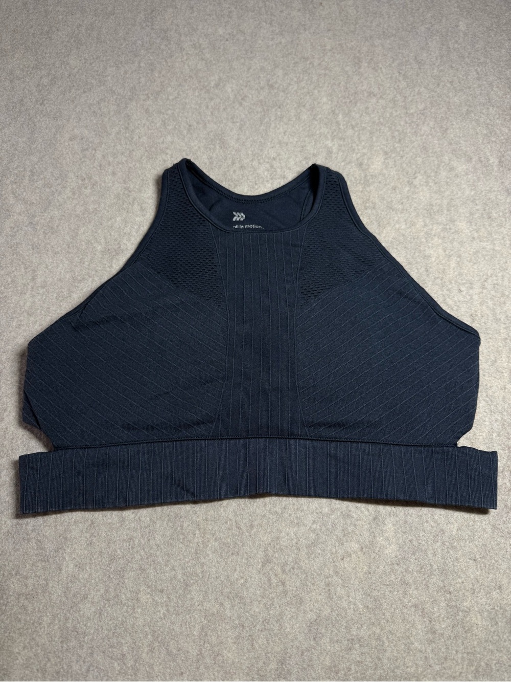 all in motion Ribbed High-Neck Sports Bra - Black - Picture 2 of 6